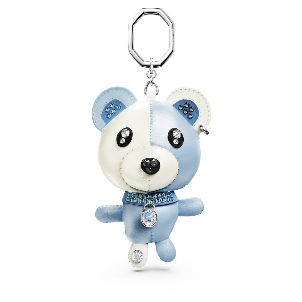 Teddy bag charm Bear, Blue, Rhodium plated - Shukha Online Store