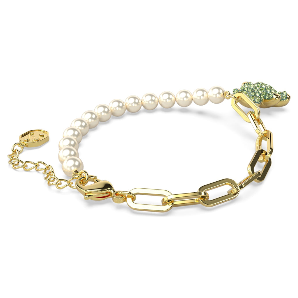 Teddy bracelet Bear, Green, Gold-tone plated - Shukha Online Store