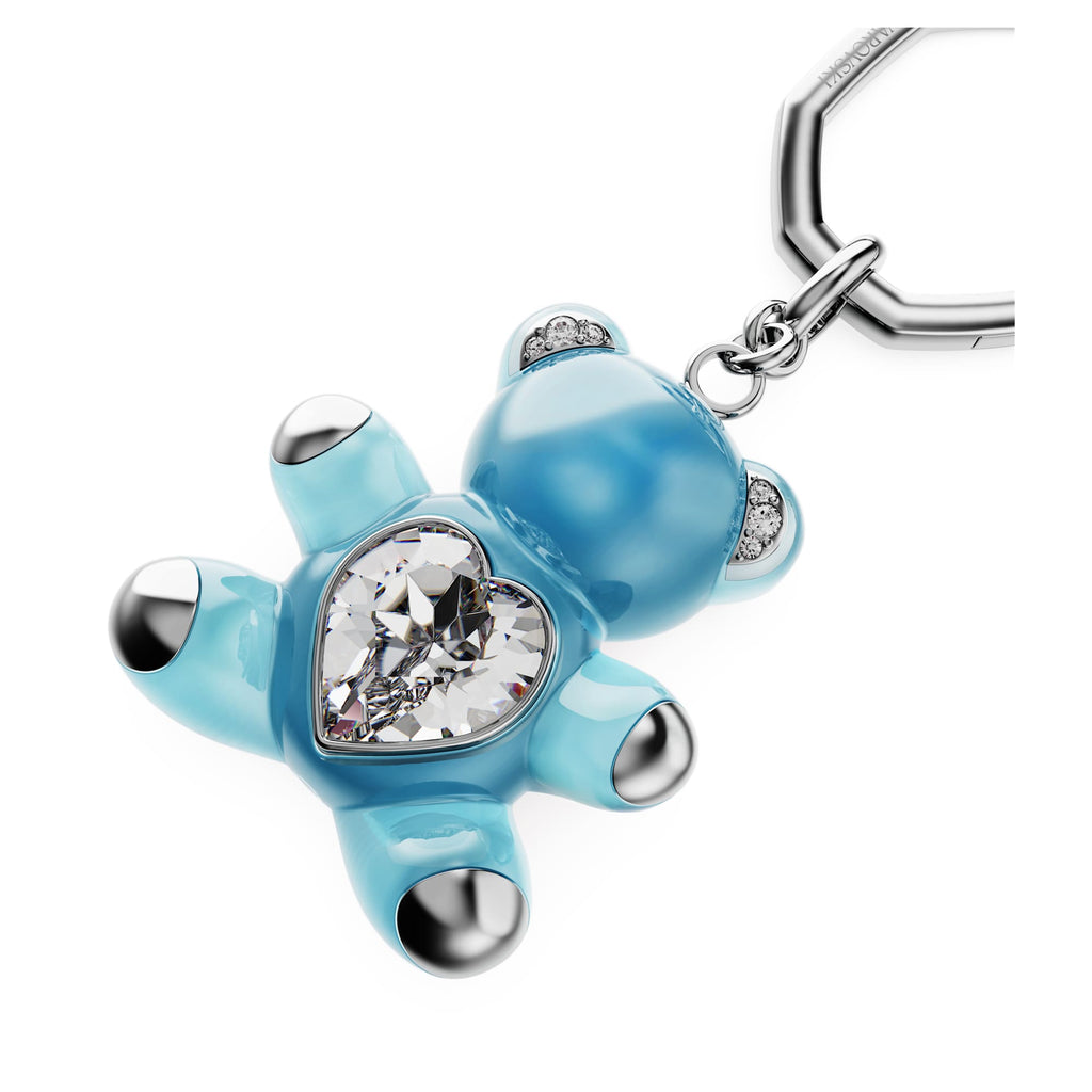 Teddy key ring Bear, Blue, Rhodium plated - Shukha Online Store