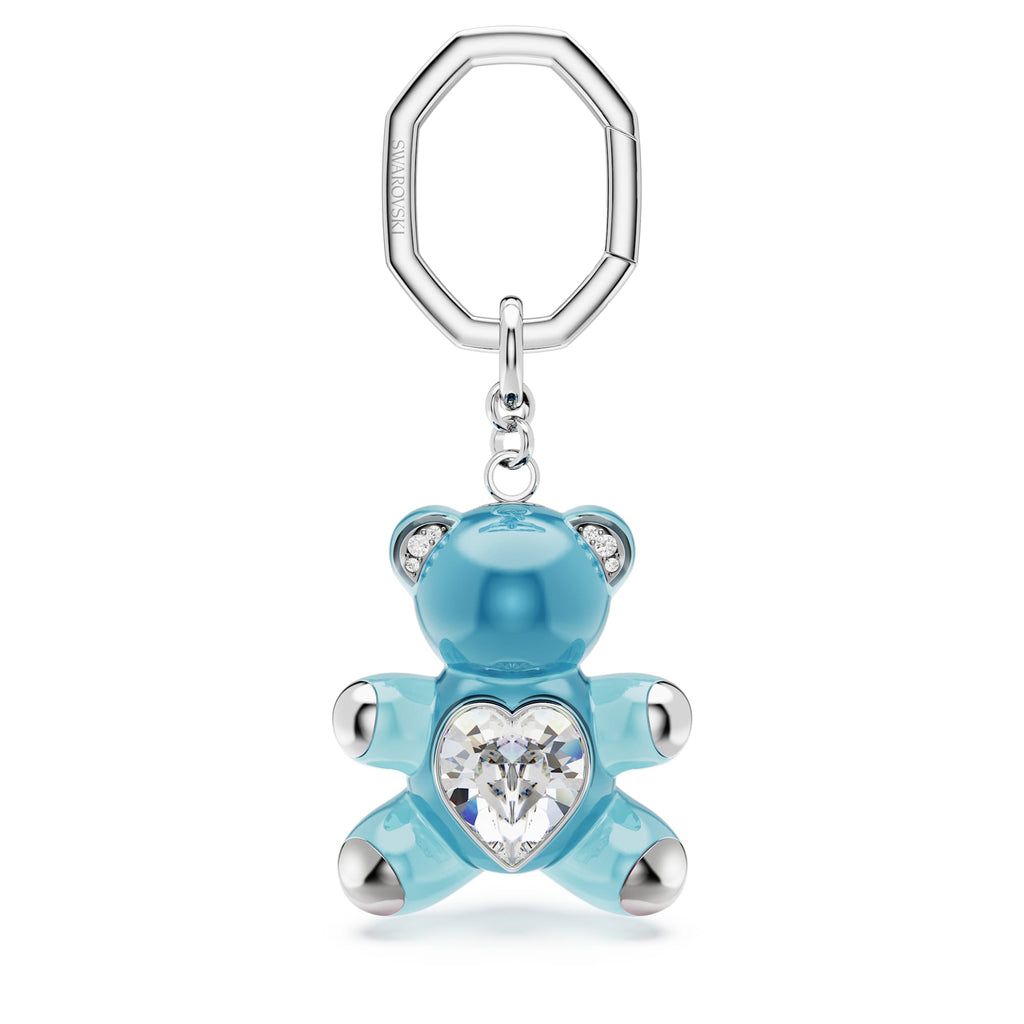 Teddy key ring Bear, Blue, Rhodium plated - Shukha Online Store