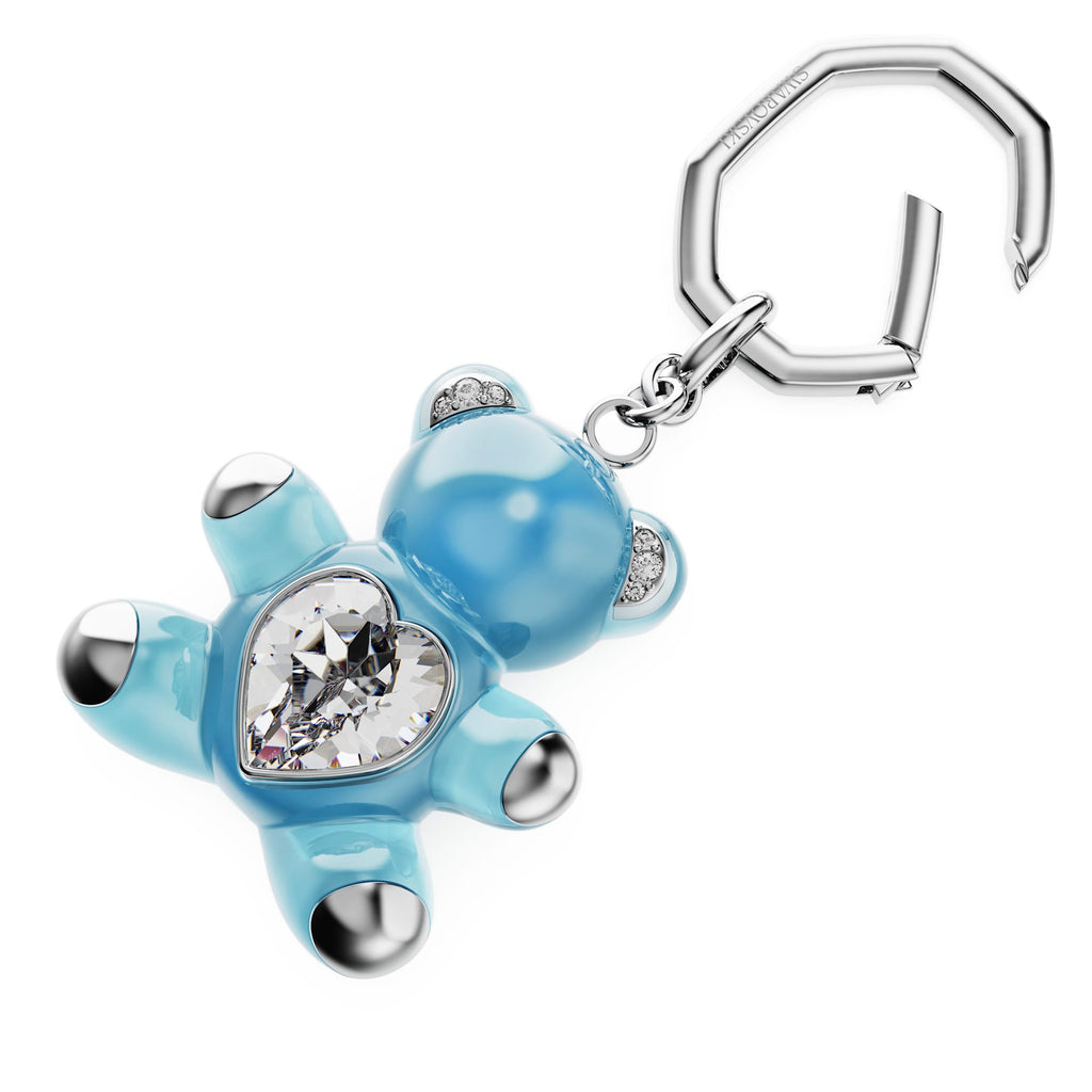 Teddy key ring Bear, Blue, Rhodium plated - Shukha Online Store
