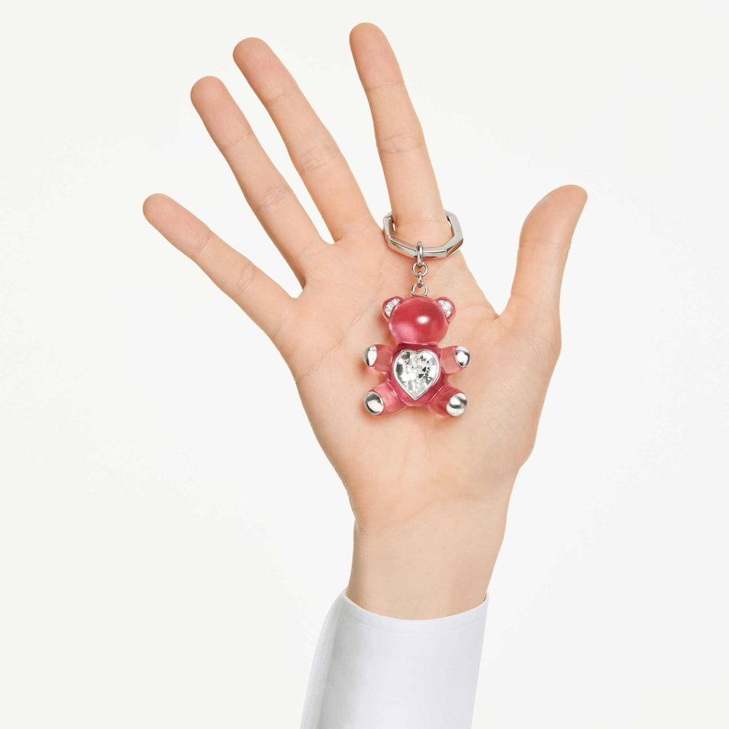 Teddy key ring Bear, Pink, Rhodium plated - Shukha Online Store