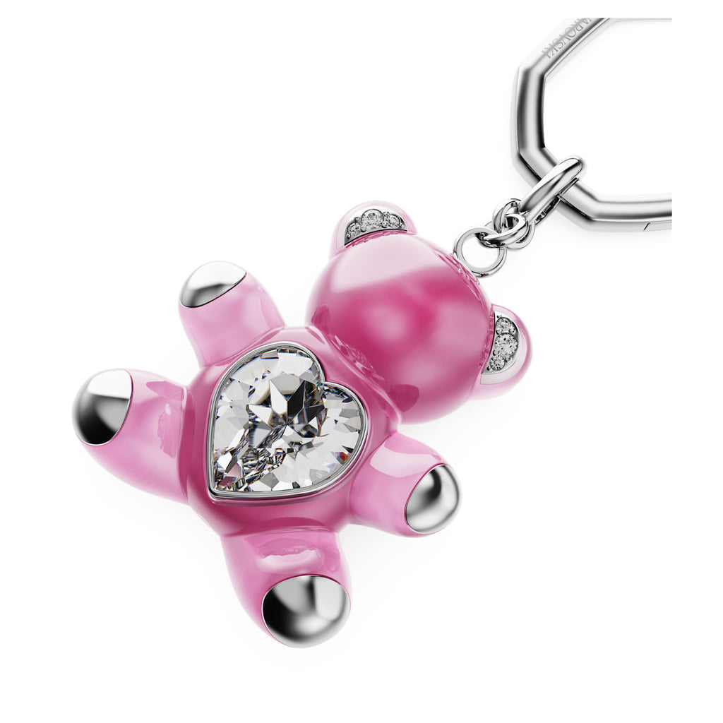 Teddy key ring Bear, Pink, Rhodium plated - Shukha Online Store