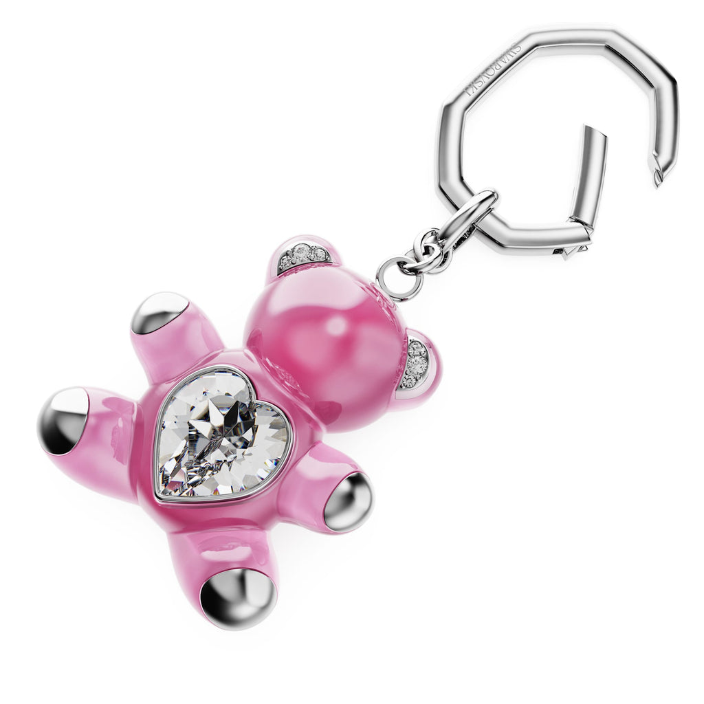 Teddy key ring Bear, Pink, Rhodium plated - Shukha Online Store
