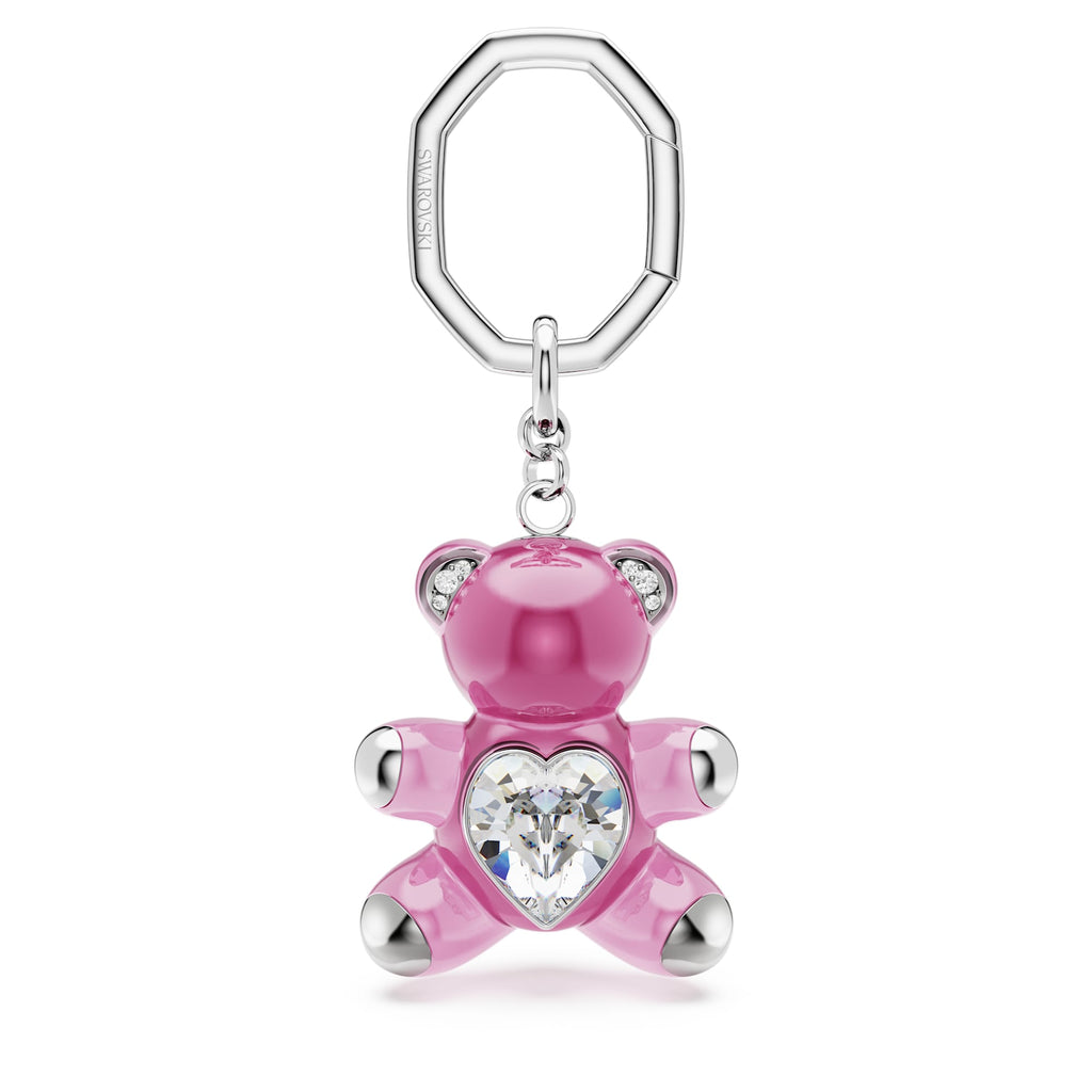 Teddy key ring Bear, Pink, Rhodium plated - Shukha Online Store