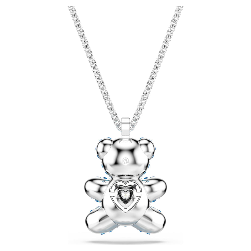 Teddy pendant Bear, Blue, Rhodium plated - Shukha Online Store