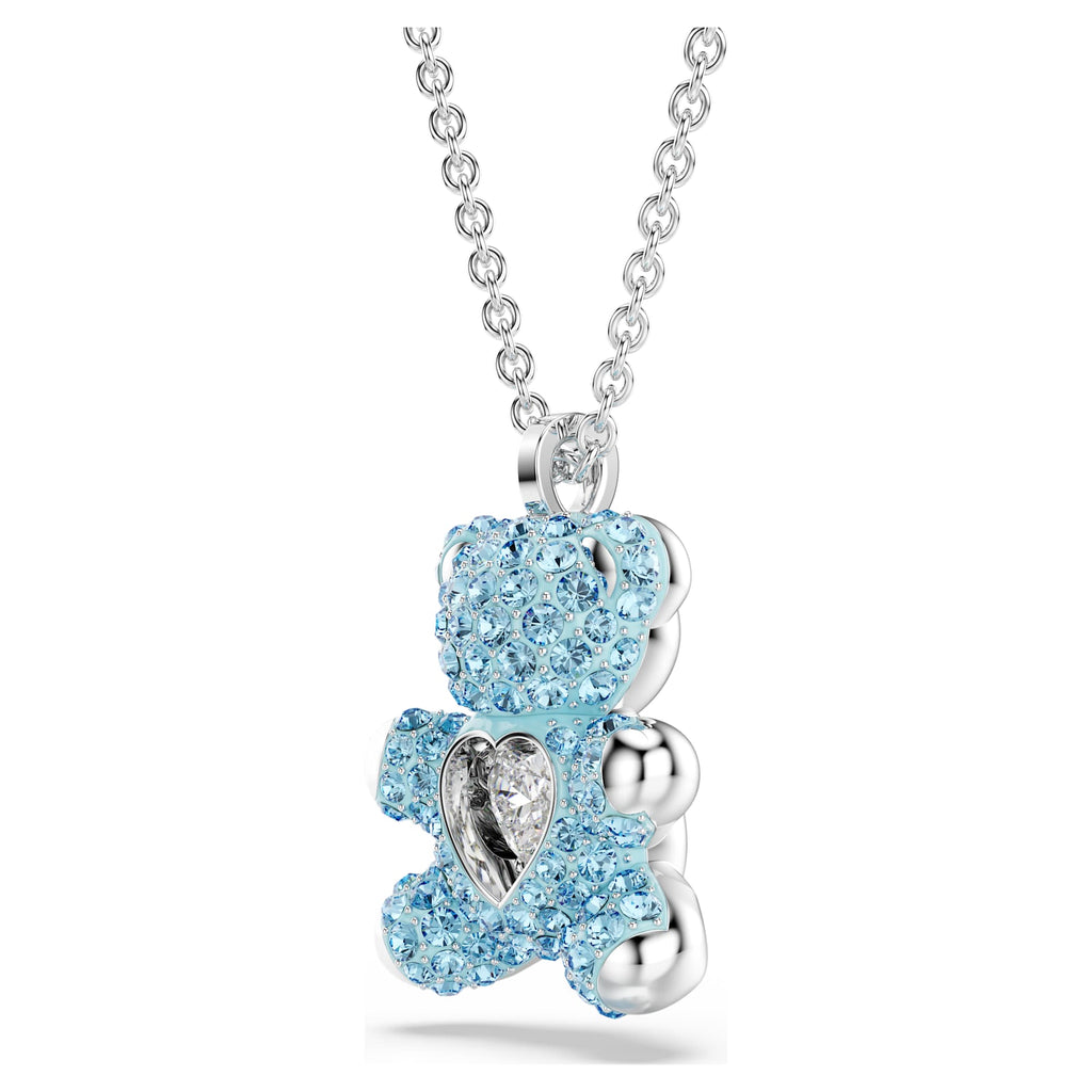 Teddy pendant Bear, Blue, Rhodium plated - Shukha Online Store