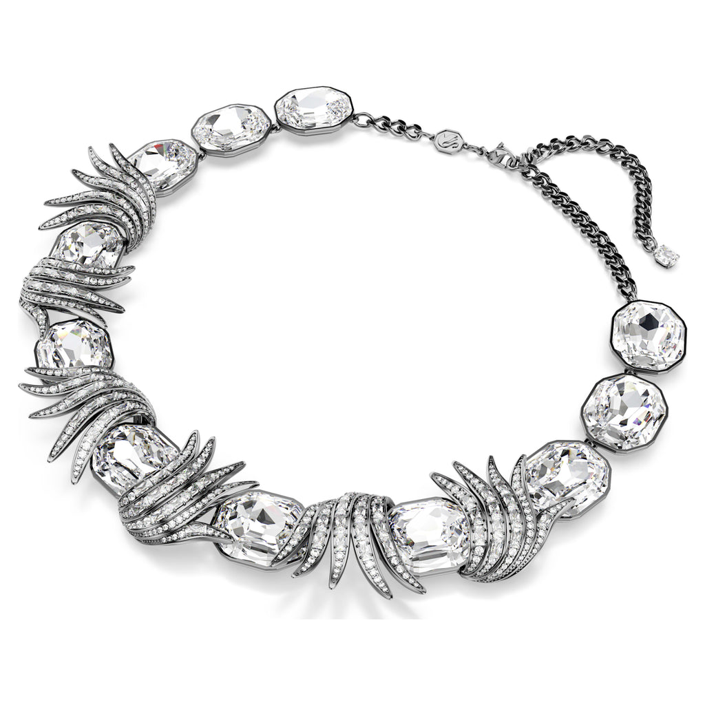 The Vienna Collection necklace Feather, White, Ruthenium plated - Shukha Online Store
