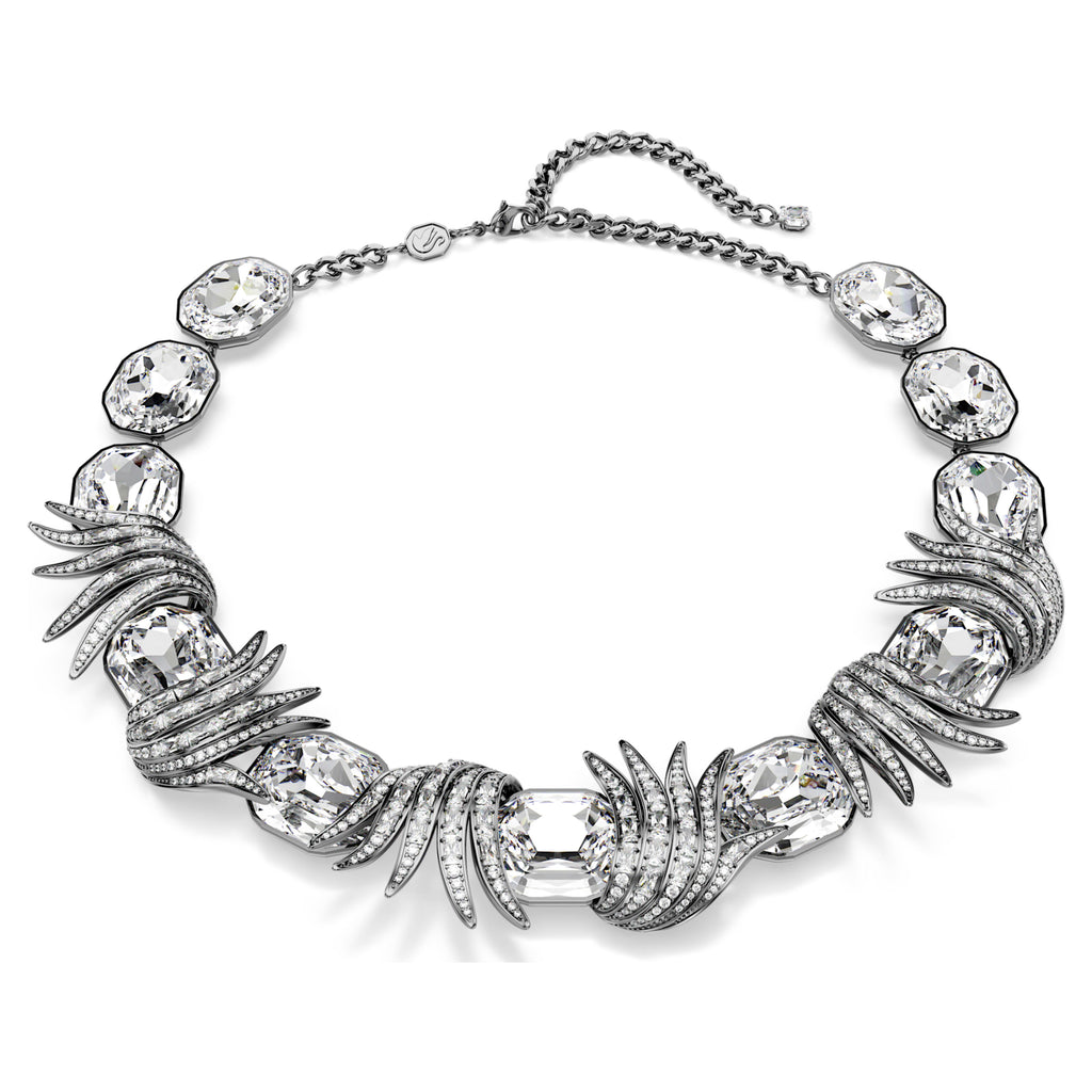 The Vienna Collection necklace Feather, White, Ruthenium plated - Shukha Online Store