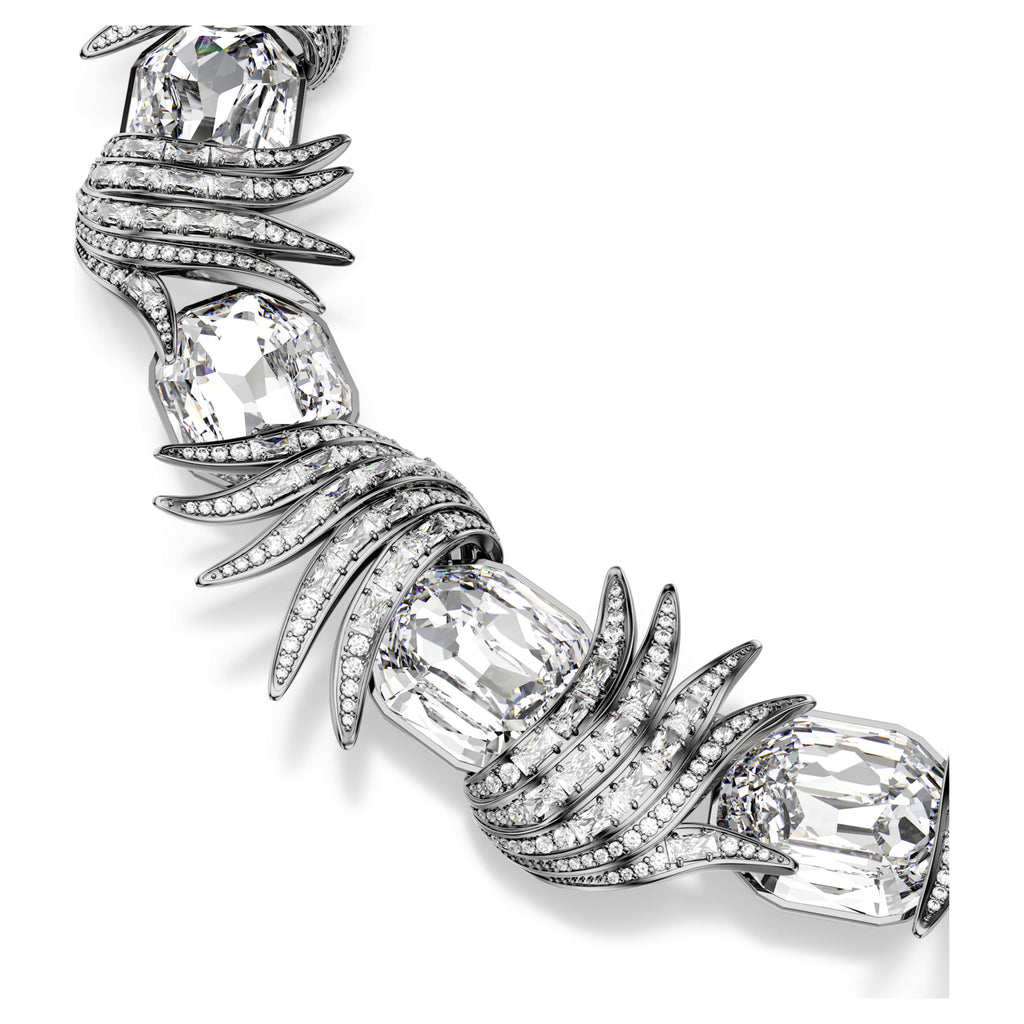 The Vienna Collection necklace Feather, White, Ruthenium plated - Shukha Online Store