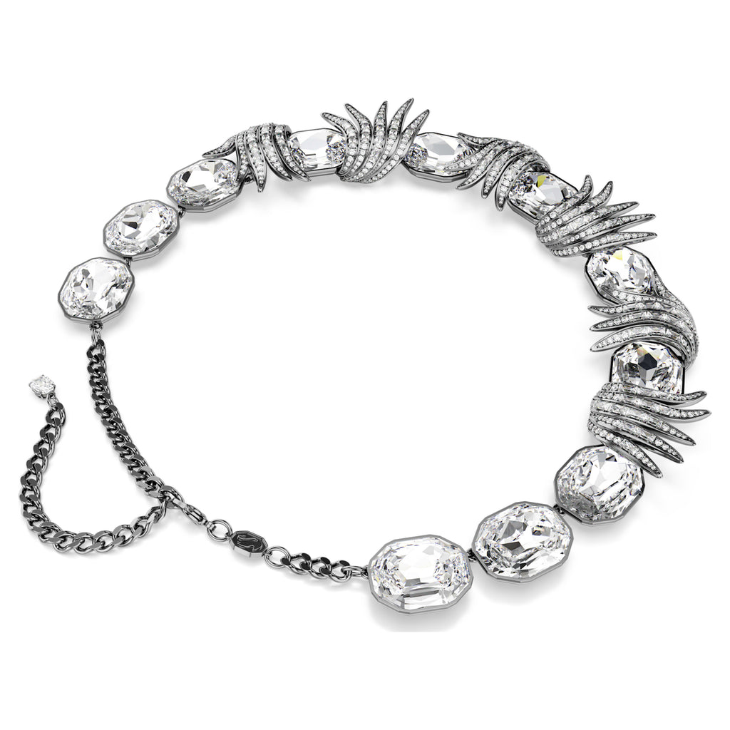 The Vienna Collection necklace Feather, White, Ruthenium plated - Shukha Online Store