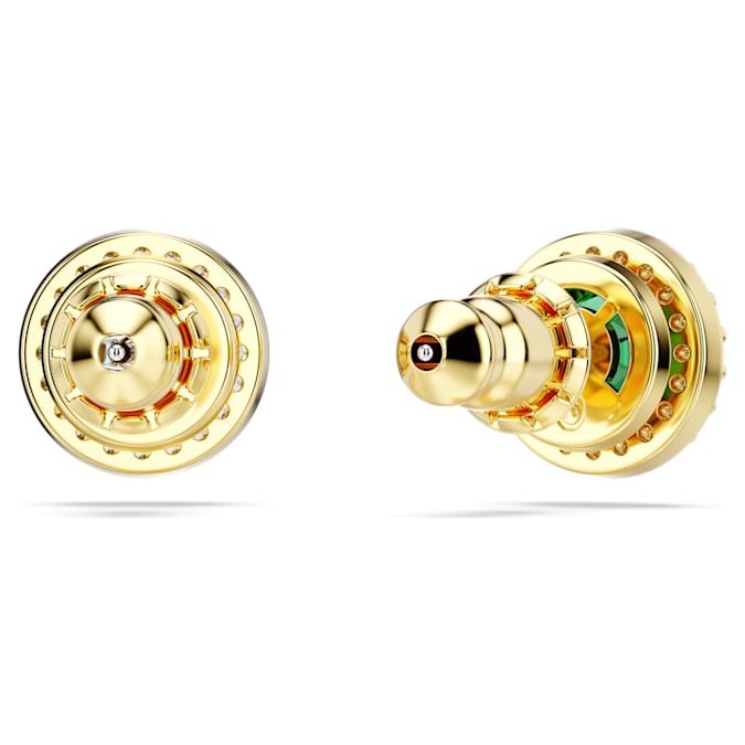 Una stud earrings Round cut, Pavé, Green, Gold-tone plated - Shukha Online Store