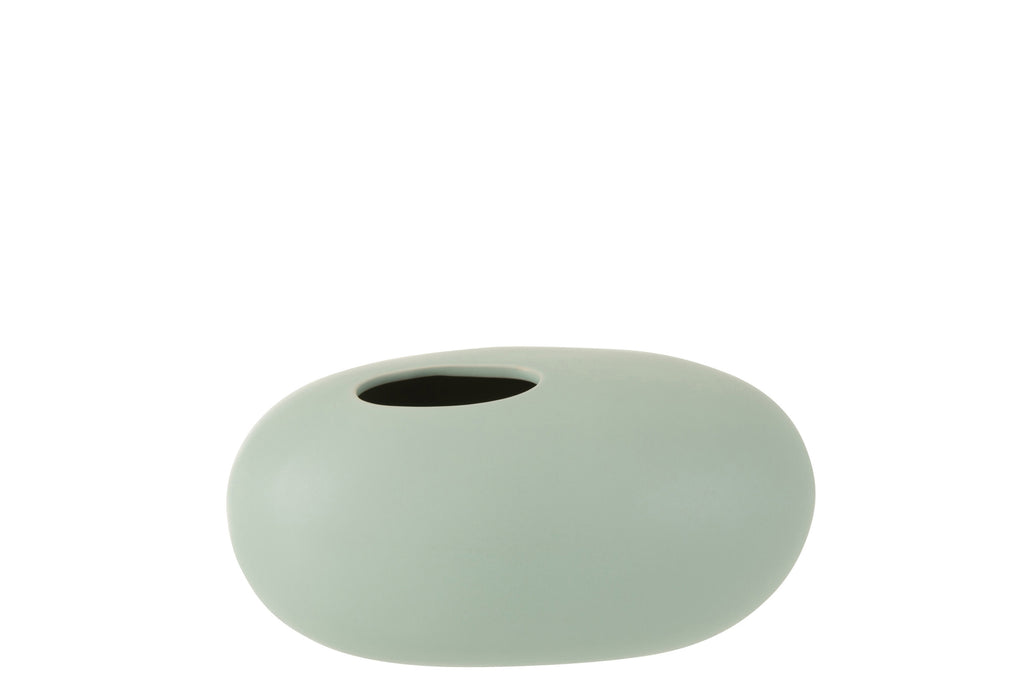 Vase Oval Ceramic Pastel Green Large - Shukha Online Store