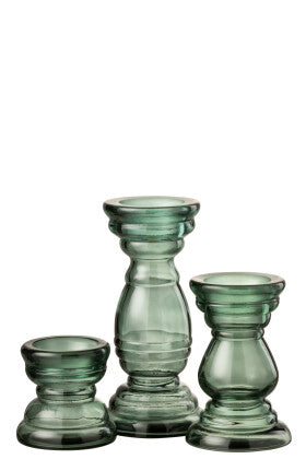 Candle Holder Nice Glass Green Large - Shukha Online Store