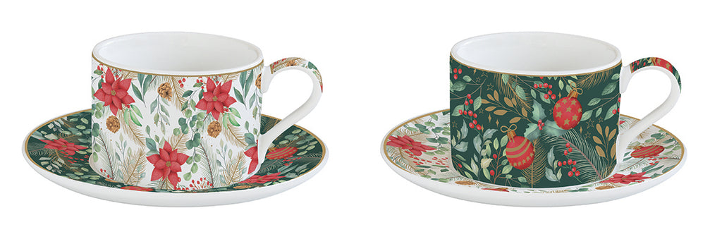 Set 2 porceain cups & saucers - Shukha Online Store