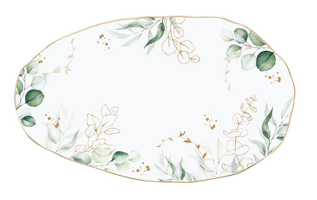Porcelain serving platter 36x21,5 cm BOTANIQUE - Shukha Online Store