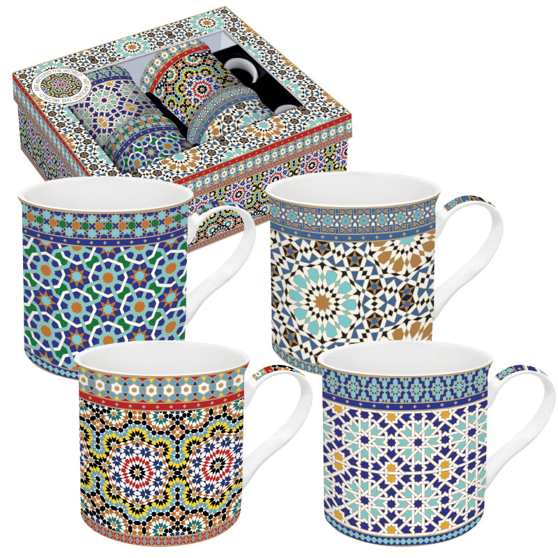 A set of 4 fine china mugs - Shukha Online Store