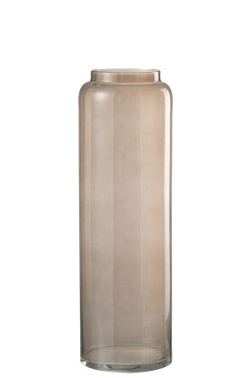 Vase Straight Long Glass Amber Medium - Shukha Online Store