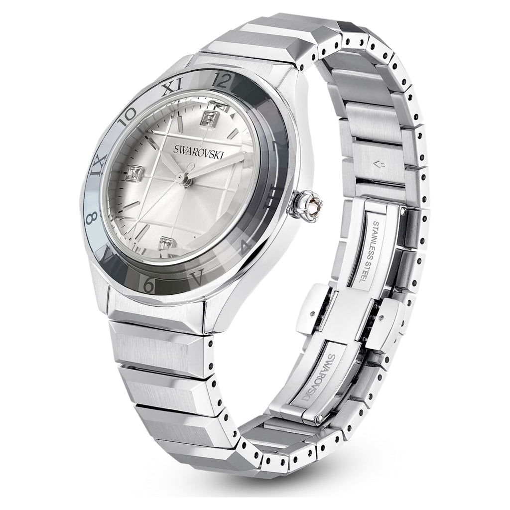 37mm watch Swiss Made, Metal bracelet, Silver tone, Stainless steel - Shukha Online Store