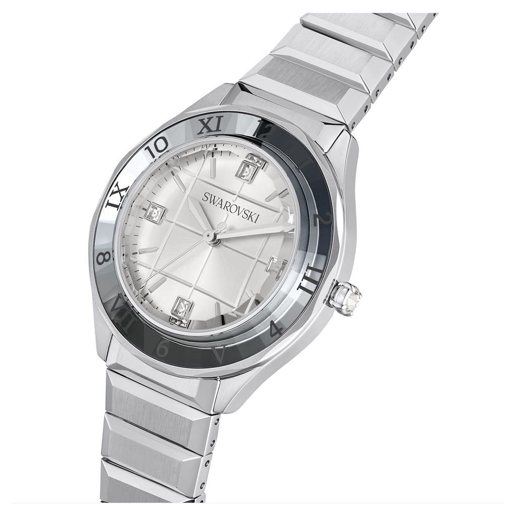 37mm watch Swiss Made, Metal bracelet, Silver tone, Stainless steel - Shukha Online Store