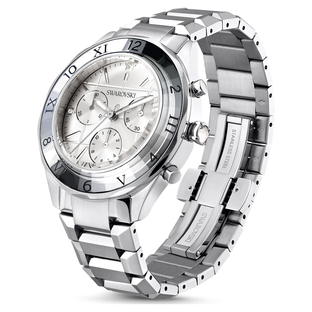 39mm watch Swiss Made, Metal bracelet, Silver tone, Stainless steel - Shukha Online Store