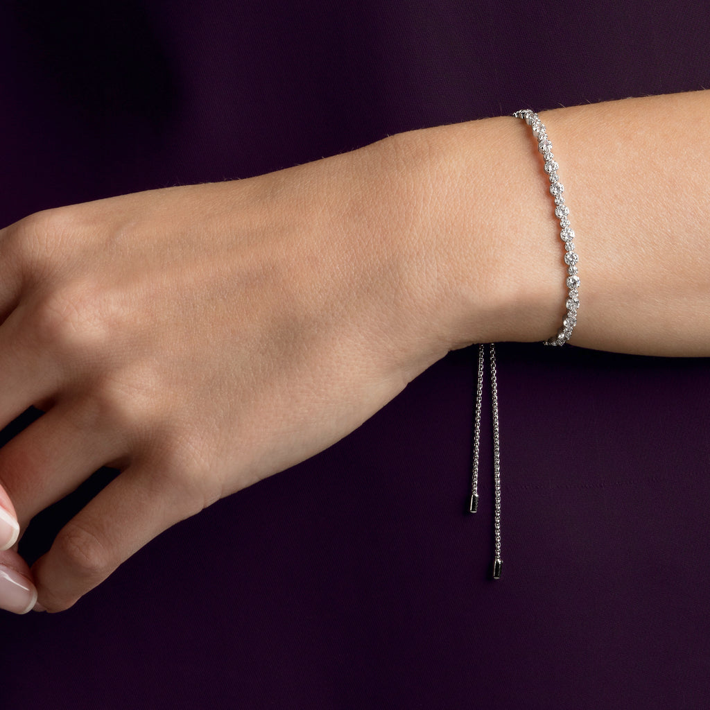 Subtle Bracelet, White, Rhodium plated - Shukha Online Store