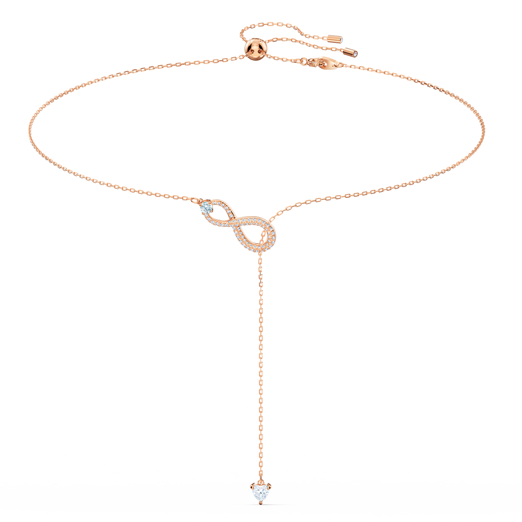 Infinity Y necklace Infinity, White, Rose gold-tone plated - Shukha Online Store