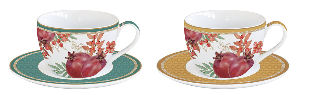 Set 2 porcelain coffee cups & saucers in color box AUTUMN SYMPHONY - Shukha Online Store