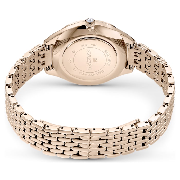 Attract watch Swiss Made, Pavé, Metal bracelet, Gold tone, Champagne gold-tone finish - Shukha Online Store