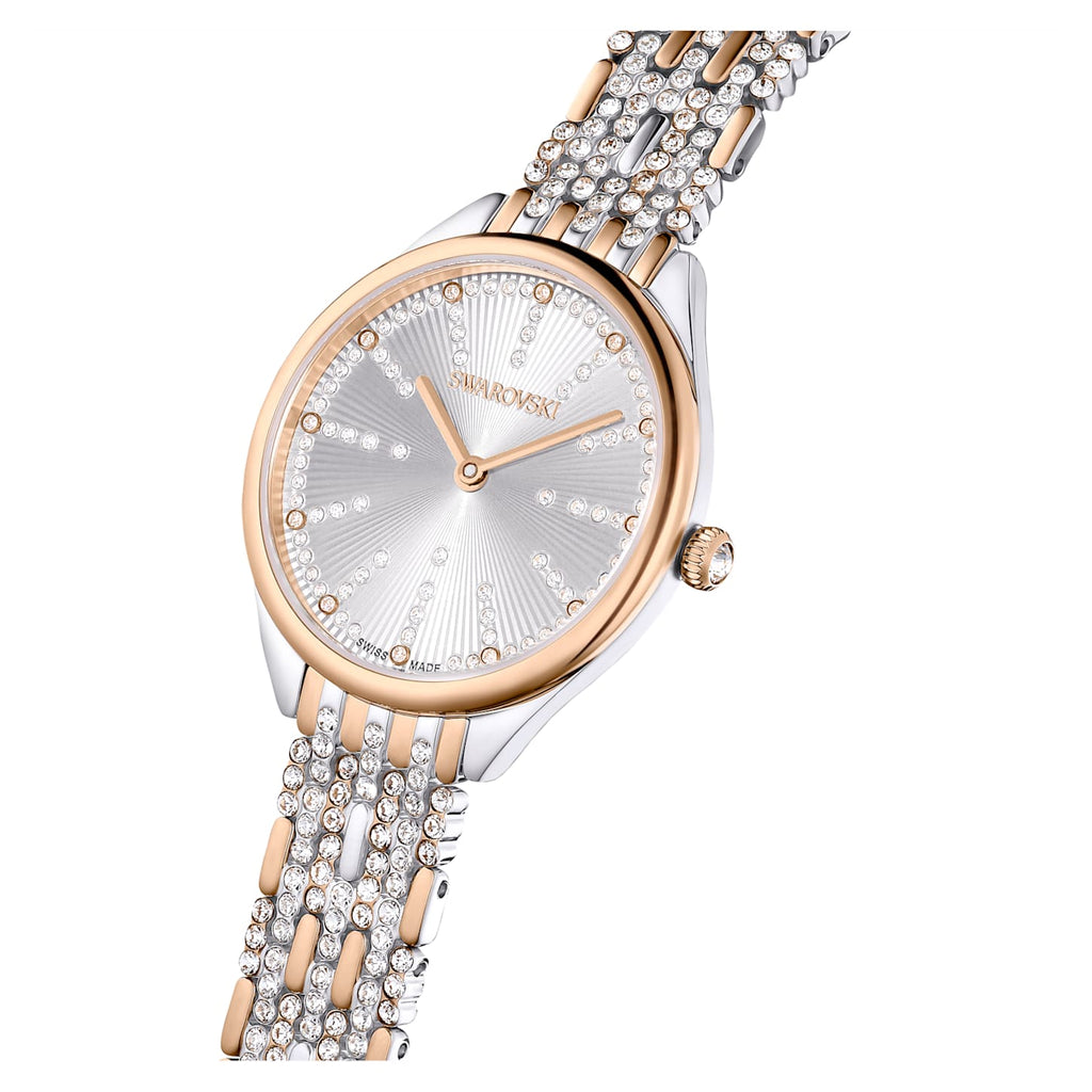 Attract watch Swiss Made, Pavé, Metal bracelet, Rose gold tone, Mixed metal finish - Shukha Online Store