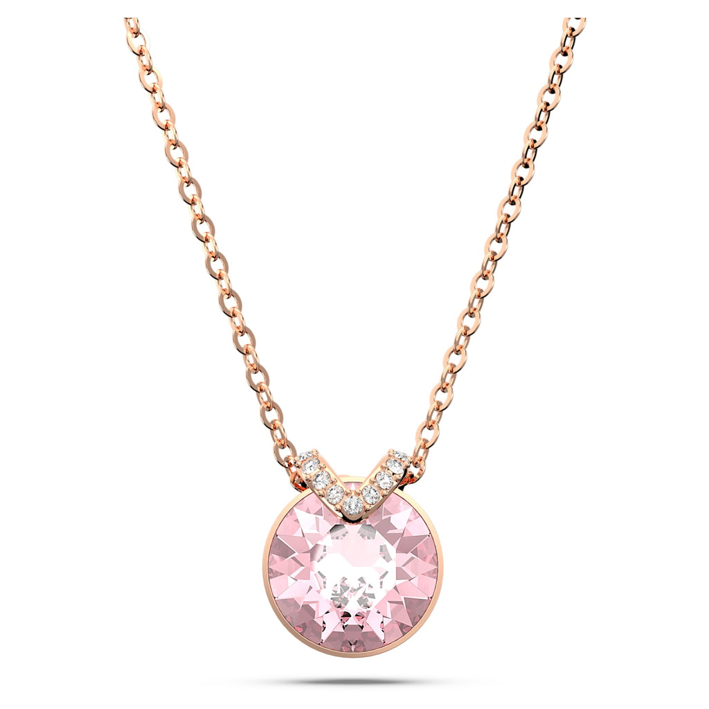 Bella V pendant Round cut, Pink, Rose gold-tone plated - Shukha Online Store