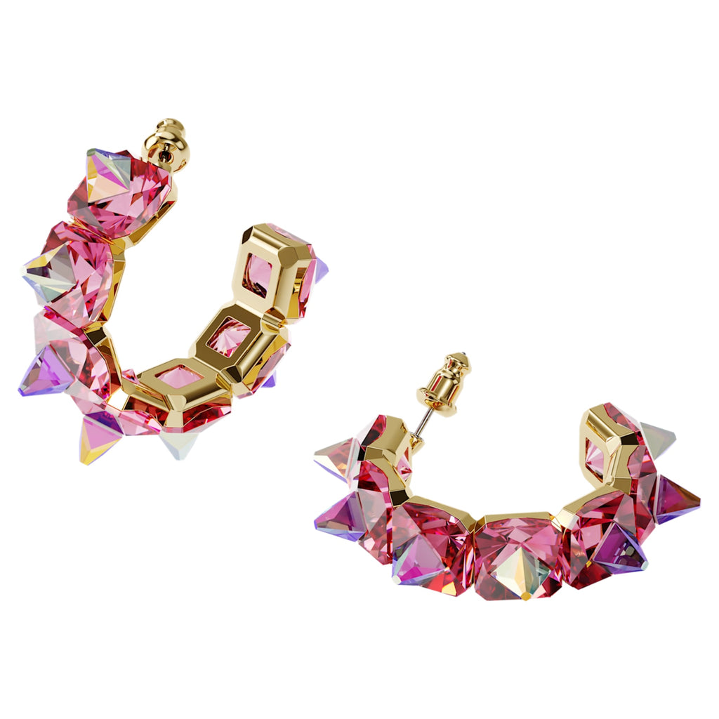 Chroma hoop earrings Pink, Gold-tone plated - Shukha Online Store