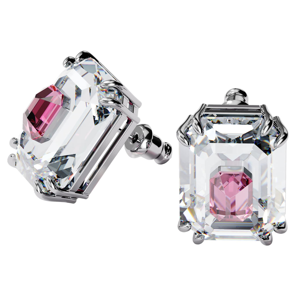 Chroma stud earrings Pink, Rhodium plated - Shukha Online Store