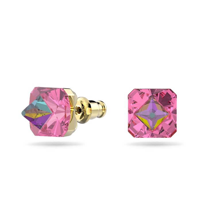 Chroma stud earrings Pyramid cut crystals, Pink, Gold-tone plated - Shukha Online Store