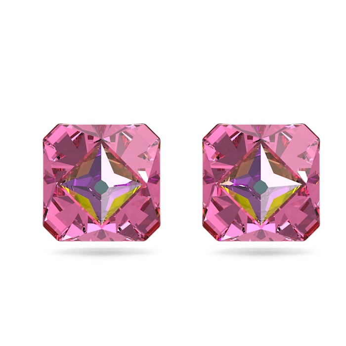 Chroma stud earrings Pyramid cut crystals, Pink, Gold-tone plated - Shukha Online Store