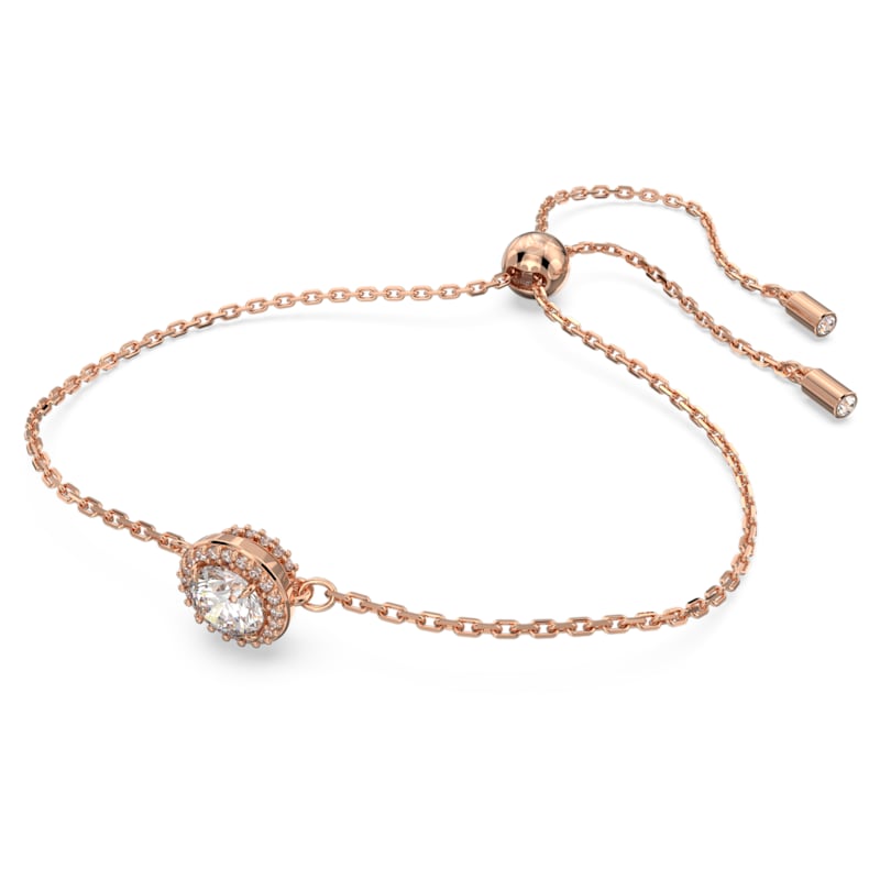Constella bracelet Round cut, Pavé, White, Rose gold-tone plated - Shukha Online Store