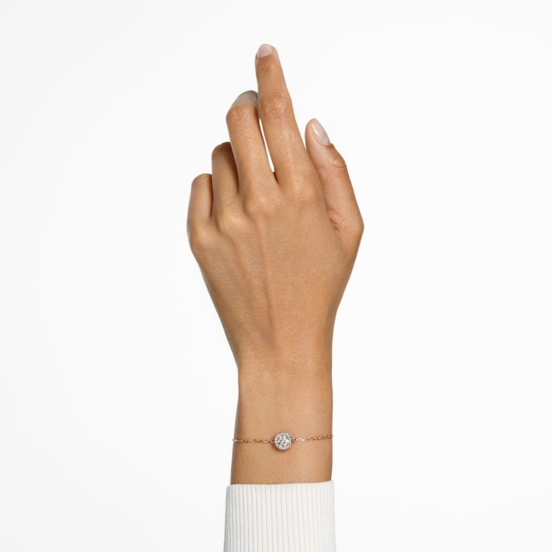 Constella bracelet Round cut, Pavé, White, Rose gold-tone plated - Shukha Online Store