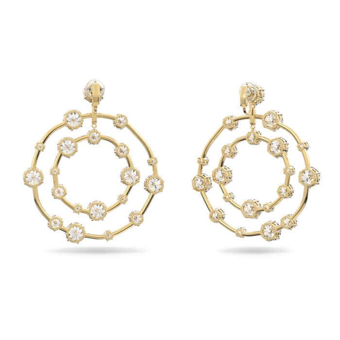 Constella clip earrings Circle, White, Gold-tone plated - Shukha Online Store