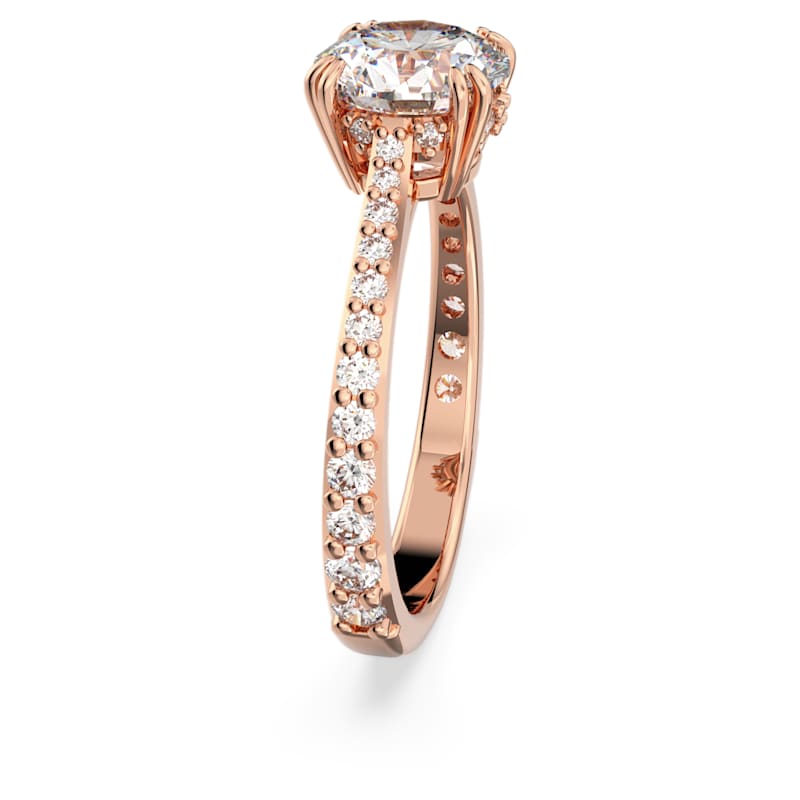 Constella cocktail ring Princess cut, Pavé, White, Rose gold-tone plated - Shukha Online Store