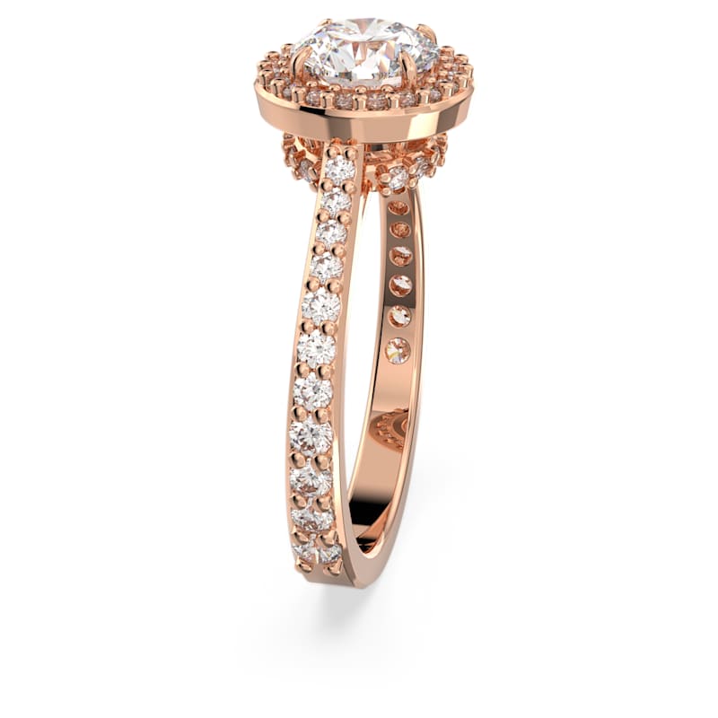 Constella cocktail ring Round cut, Pavé, White, Rose gold-tone plated - Shukha Online Store