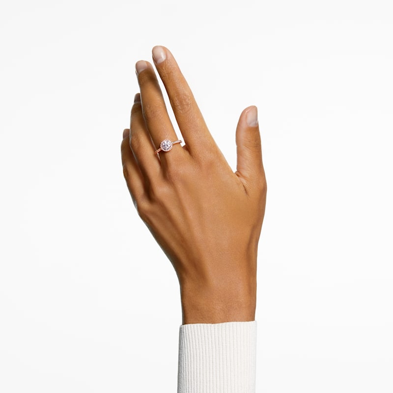 Constella cocktail ring Round cut, Pavé, White, Rose gold-tone plated - Shukha Online Store