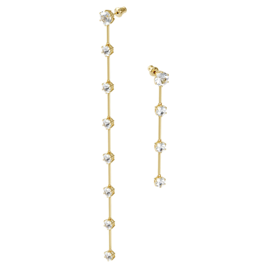 Constella earrings Asymmetrical, White, Gold-tone plated - Shukha Online Store