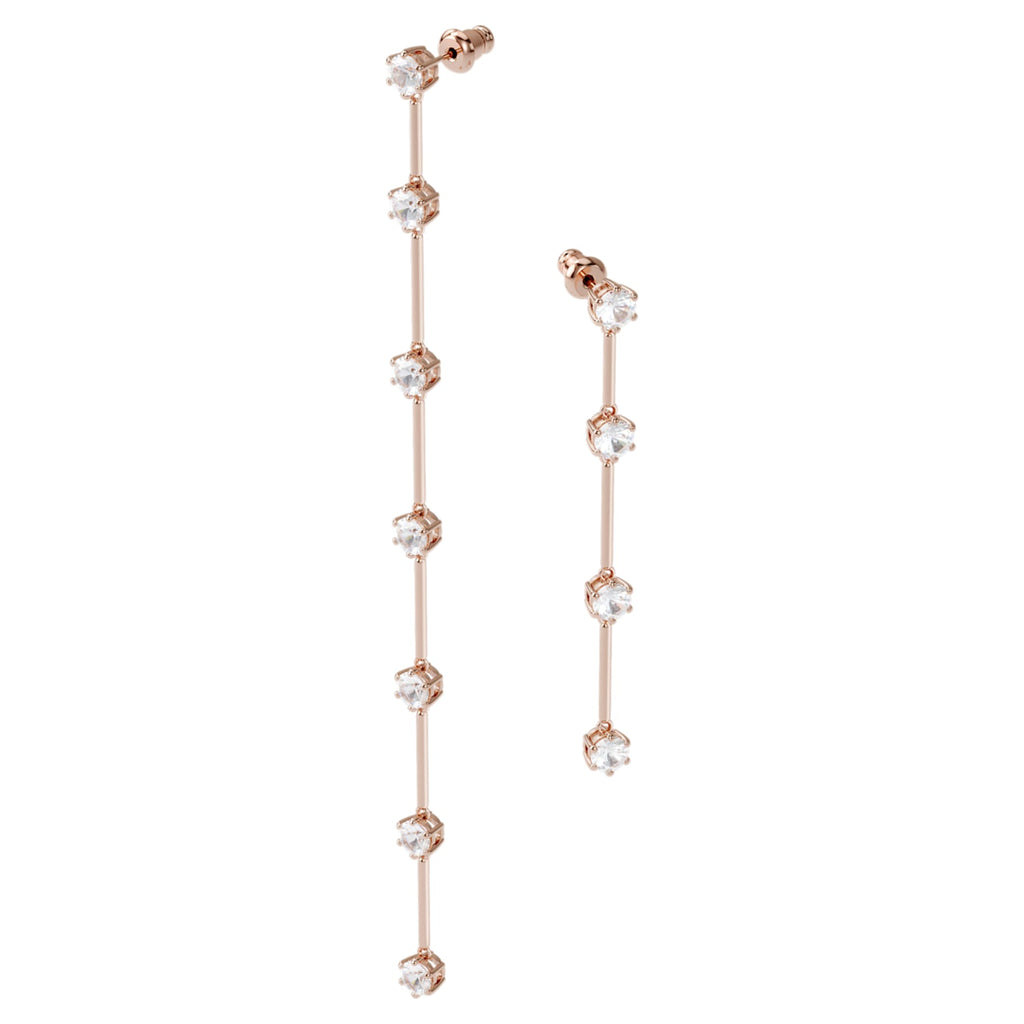 Constella earrings Asymmetrical, White, Rose-gold tone plated - Shukha Online Store