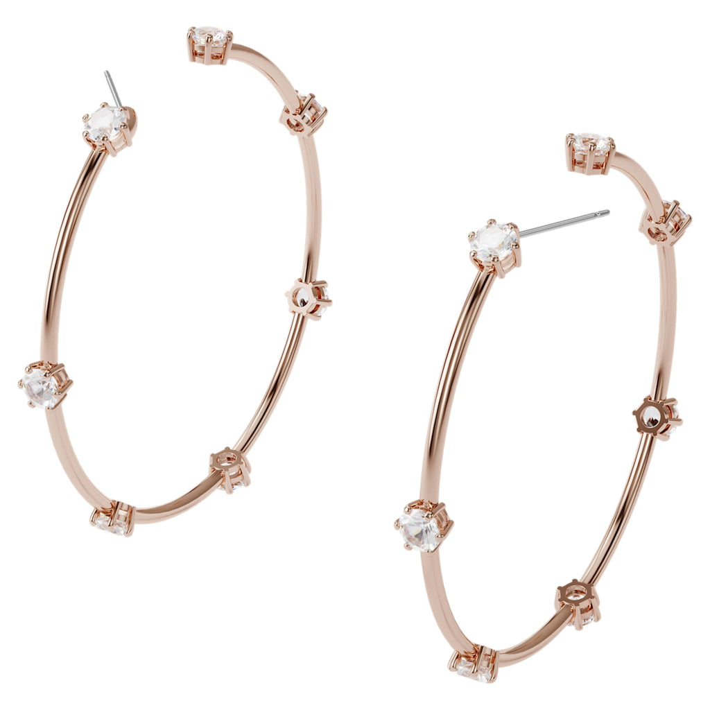 Constella hoop earrings White, Rose-gold tone plated - Shukha Online Store