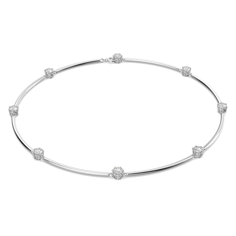 Constella necklace Round cut, White, Rhodium plated - Shukha Online Store