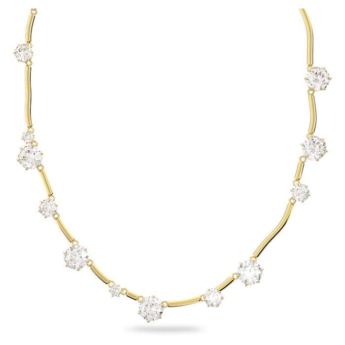 Constella necklace Round cut crystal, White, Gold-tone plated - Shukha Online Store