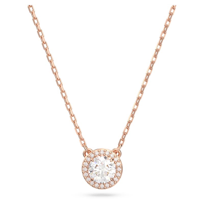 Constella pendant Round cut, Pavé, White, Rose gold-tone plated - Shukha Online Store