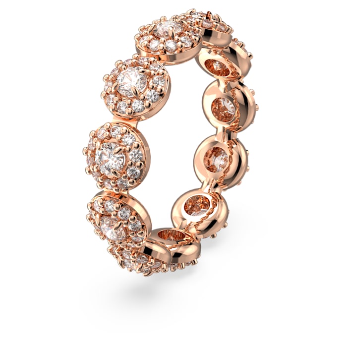 Constella ring Round cut, Pavé, White, Rose gold-tone plated - Shukha Online Store