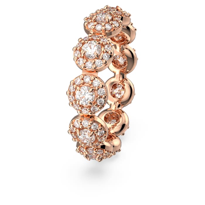 Constella ring Round cut, Pavé, White, Rose gold-tone plated - Shukha Online Store
