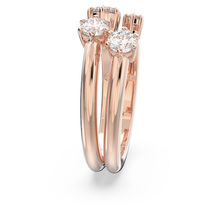 Constella ring Set (2), Round cut, White, Rose gold-tone plated - Shukha Online Store